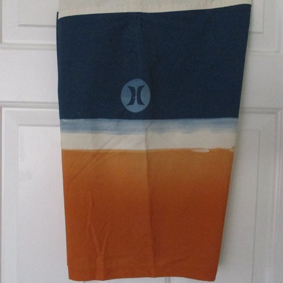 Hurley Mens Blue Orange Stretch Swim Board Short NWOT - Size 34W* - Picture 2 of 4